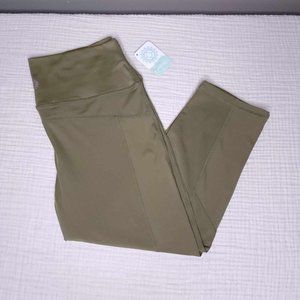 Brisas Women's Large Activewear Capri Leggings High Waist, Green